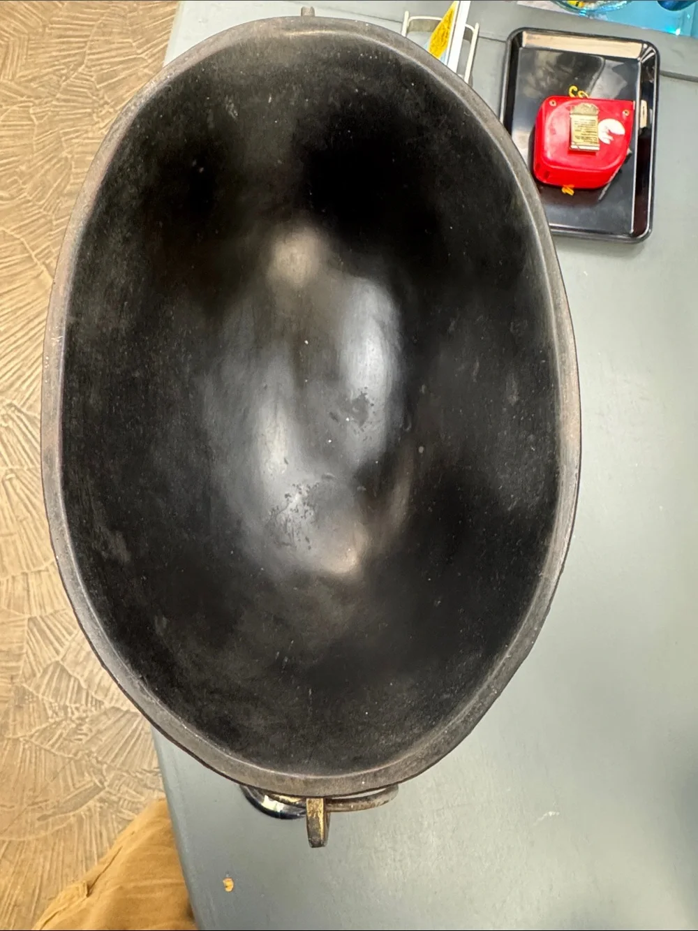 Decorative Black and Gold Pedestal Bowl